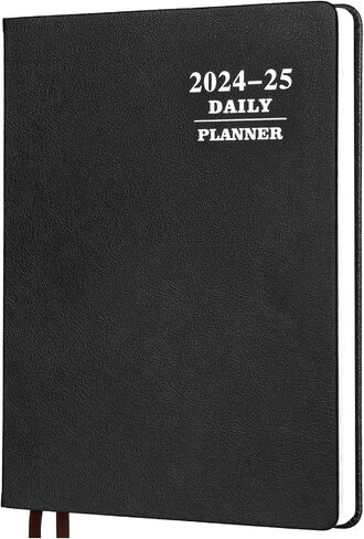 مخطط يومي كبير من KESOTE 2024-2025 صفحة كاملة في اليوم، جدول كل ساعة 8.5 بوصة × 11 بوصة مخطط يومي للمذكرات الأكاديمية 12 شهرًا (يوليو 2024 - يونيو 2025)، غلاف فني أسبوعي، جدول أعمال شهري، أسود in Kuwait