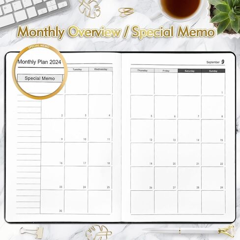 مخطط يومي كبير من KESOTE 2024-2025 صفحة كاملة في اليوم، جدول كل ساعة 8.5 بوصة × 11 بوصة مخطط يومي للمذكرات الأكاديمية 12 شهرًا (يوليو 2024 - يونيو 2025)، غلاف فني أسبوعي، جدول أعمال شهري، أسود in Kuwait