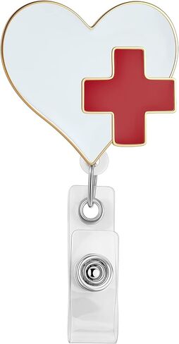 Hanreshe Registered Nurse Badge Reel Retractable Heart Badge Holder Clip for Nurse Student Doctor Medical Name ID Card Holders in Saudi Arabia