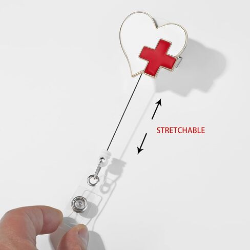 Hanreshe Registered Nurse Badge Reel Retractable Heart Badge Holder Clip for Nurse Student Doctor Medical Name ID Card Holders in Saudi Arabia
