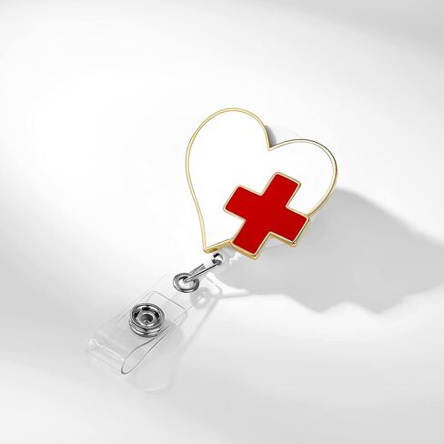 Hanreshe Registered Nurse Badge Reel Retractable Heart Badge Holder Clip for Nurse Student Doctor Medical Name ID Card Holders in Saudi Arabia