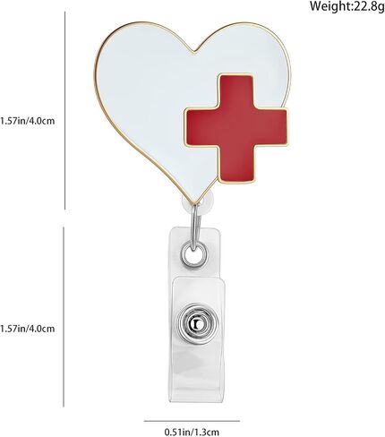 Hanreshe Registered Nurse Badge Reel Retractable Heart Badge Holder Clip for Nurse Student Doctor Medical Name ID Card Holders in Saudi Arabia