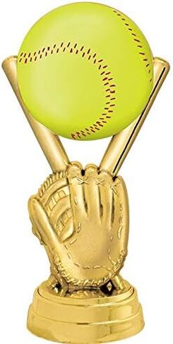 Crown Awards Softball Trophies with Custom Engraving, 6" Personalized Colorific Softball Trophy On Black Base Prime in Saudi Arabia
