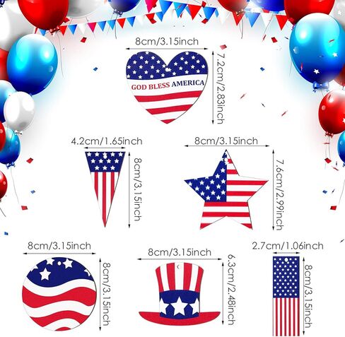 30 Pieces 4th of July Ornaments Patriotic Ornaments Labor Day Ornaments Hanging Wooden Ornaments Patriotic Hanging Decorations for Indoor Outdoor Independence Day Labor Day Party Decor in Kuwait