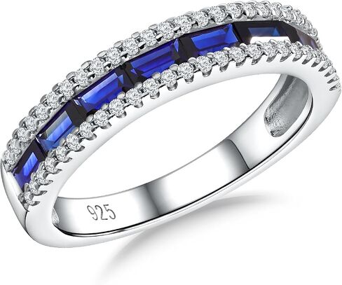 Emerald Cut Channel Set Moissanite Wedding Band 925 Sterling Silver 1 Carat Baguette Moissanite Eternity Band Rings for Women Men (with Gift Box) in Saudi Arabia