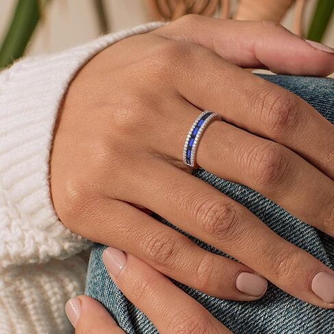 Emerald Cut Channel Set Moissanite Wedding Band 925 Sterling Silver 1 Carat Baguette Moissanite Eternity Band Rings for Women Men (with Gift Box) in Saudi Arabia