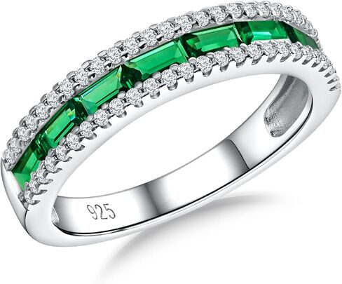 Emerald Cut Channel Set Moissanite Wedding Band 925 Sterling Silver 1 Carat Baguette Moissanite Eternity Band Rings for Women Men (with Gift Box) in Saudi Arabia