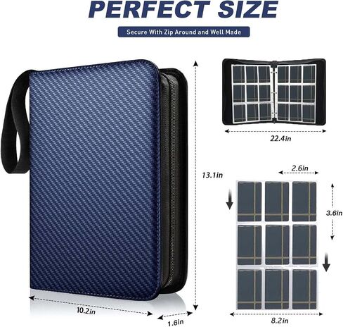Card Binder for pokemon Cards,9-Pocket Card Binder,Card Binder with 50 Removable Sleeves Can Collection Fits 900 standard,DisplayStorage Carrying Case Gifts for Children in Saudi Arabia