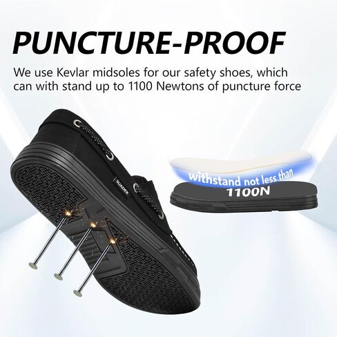 SUADEX Slip On Steel Toe Shoes for Men Women, Slip-on Work Safety Sneakers, Lightweight Comfortable Composite Toe Loafers, Indestructible Construction Shoes in Saudi Arabia