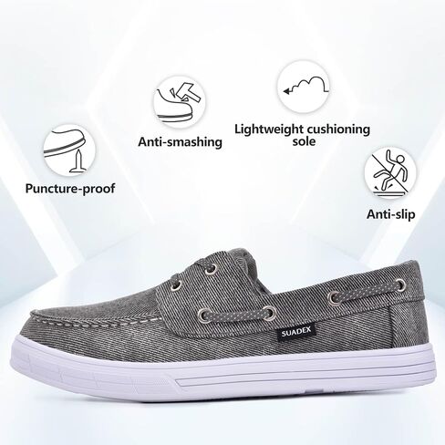 SUADEX Slip On Steel Toe Shoes for Men Women, Slip-on Work Safety Sneakers, Lightweight Comfortable Composite Toe Loafers, Indestructible Construction Shoes in Saudi Arabia
