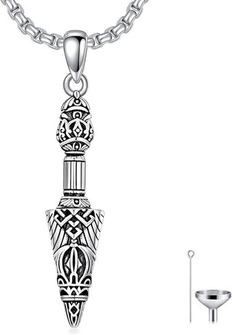 رأس السهم جرة قلادة للرماد 925 الفضة الاسترليني سلتيك رأس السهم الحرق قلادة قلادة رأس السهم التذكاري تذكار مجوهرات هدايا للرجال الأب in Kuwait