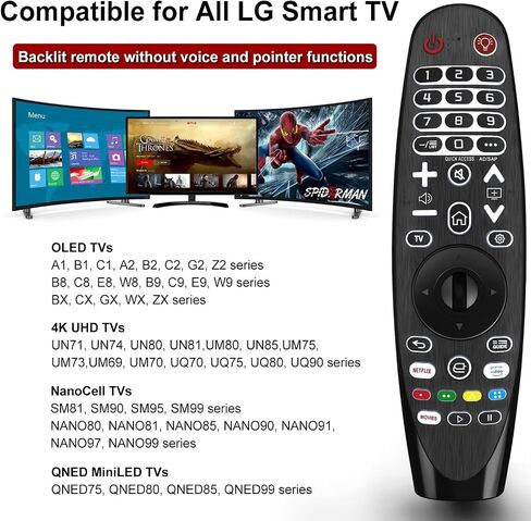 Replacement for LG TV Remote Control Compatible for All LG Smart TVs, Universal Backlit Remote Control Replacement for LG Magic and Infrared Remote in Saudi Arabia