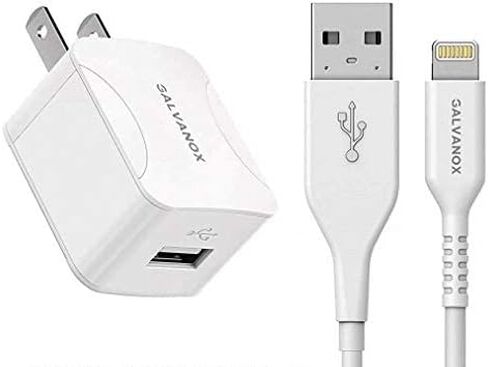 Galvanox iPhone Charger with Wall Plug (10W Single Port) MFi Apple Certified Lightning to USB Cable Charging Cord and Outlet Power Adapter for iPhone 7/8 Plus/X/XR/Xs/11/12/13/14 Plus/14 Pro Max in Saudi Arabia