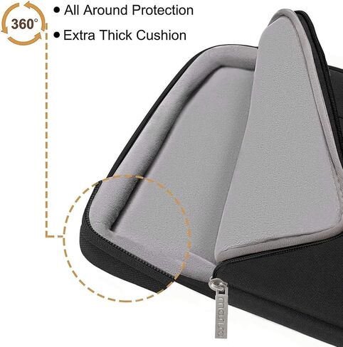 MOSISO 360 Protective Laptop Sleeve Compatible with MacBook Air/Pro, 13-13.3 inch Notebook, Compatible with MacBook Pro 14 inch M3 M2 M1 Chip 2023-2021 with Belt&3 Horizontal Parallel Pockets, Black in Saudi Arabia