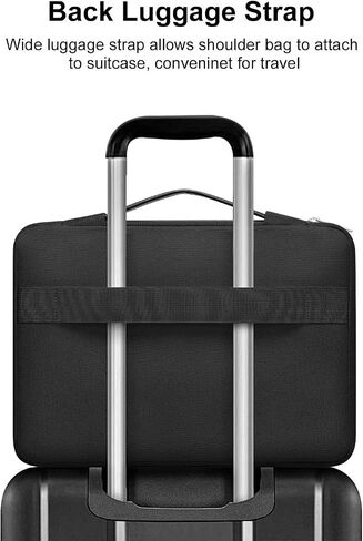MOSISO 360 Protective Laptop Sleeve Compatible with MacBook Air/Pro, 13-13.3 inch Notebook, Compatible with MacBook Pro 14 inch M3 M2 M1 Chip 2023-2021 with Belt&3 Horizontal Parallel Pockets, Black in Saudi Arabia