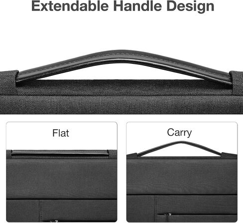 MOSISO 360 Protective Laptop Sleeve Compatible with MacBook Air/Pro, 13-13.3 inch Notebook, Compatible with MacBook Pro 14 inch M3 M2 M1 Chip 2023-2021 with Belt&3 Horizontal Parallel Pockets, Black in Saudi Arabia
