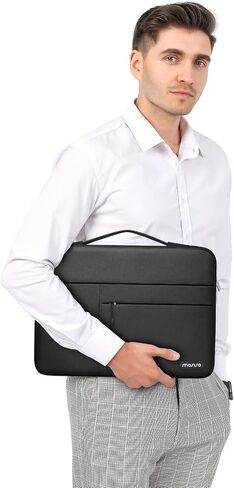 MOSISO 360 Protective Laptop Sleeve Compatible with MacBook Air/Pro, 13-13.3 inch Notebook, Compatible with MacBook Pro 14 inch M3 M2 M1 Chip 2023-2021 with Belt&3 Horizontal Parallel Pockets, Black in Saudi Arabia