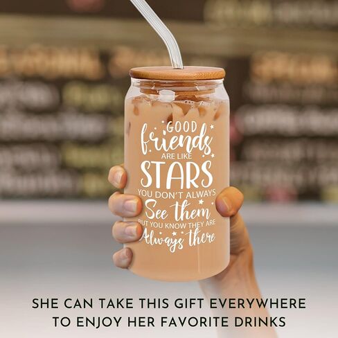 Gifts for Friends Female - Friendship Gifts for Women Friends, Bestie Gifts for Women - Best Friend Birthday Gifts for Women Friendship - Mothers Day Gifts for Friend Female - 16 Oz Can Glass in Kuwait