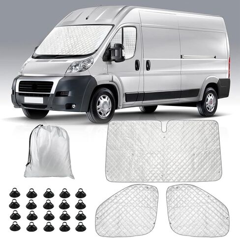 مجموعة 3 مظلات للزجاج الأمامي لـ 2014-2024 Ram ProMaster، مظلة جانبية معزولة للمقعد الأمامي لجميع المواسم، عاكس للأشعة فوق البنفسجية لحماية الخصوصية in Kuwait