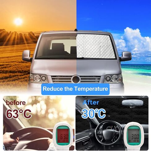 مجموعة 3 مظلات للزجاج الأمامي لـ 2014-2024 Ram ProMaster، مظلة جانبية معزولة للمقعد الأمامي لجميع المواسم، عاكس للأشعة فوق البنفسجية لحماية الخصوصية in Kuwait