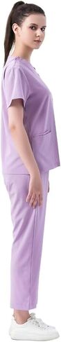 Scrubs for Women Set V-Neck Scrub Top & Jogger Pants Nursing Medical Uniform Stretch Workwear with Multi Pockets in Saudi Arabia