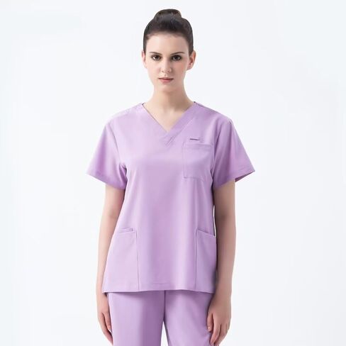 Scrubs for Women Set V-Neck Scrub Top & Jogger Pants Nursing Medical Uniform Stretch Workwear with Multi Pockets in Saudi Arabia