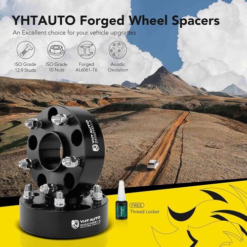 YHTAUTO 5x5.5 Hub Centric Wheel Spacers 1.5 inch Compatible with Ram 1500 2012-2018, Ram 1500 Classic 2019-2023 Tire Spacers w/ M14x1.5 Studs, 77.8mm Hub Bore 5 Lug 2PCS Black Wheel Adapters in Saudi Arabia