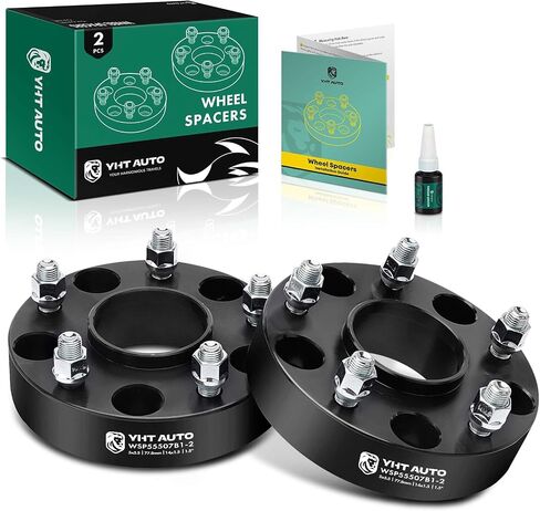 YHTAUTO 5x5.5 Hub Centric Wheel Spacers 1.5 inch Compatible with Ram 1500 2012-2018, Ram 1500 Classic 2019-2023 Tire Spacers w/ M14x1.5 Studs, 77.8mm Hub Bore 5 Lug 2PCS Black Wheel Adapters in Saudi Arabia