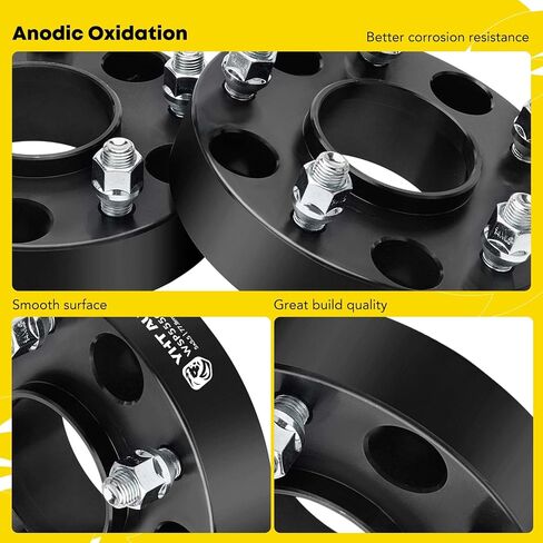 YHTAUTO 5x5.5 Hub Centric Wheel Spacers 1.5 inch Compatible with Ram 1500 2012-2018, Ram 1500 Classic 2019-2023 Tire Spacers w/ M14x1.5 Studs, 77.8mm Hub Bore 5 Lug 2PCS Black Wheel Adapters in Saudi Arabia