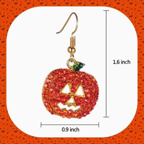 Halloween Creative Earrings for Women & Girl 14K Gold Plated Luxury Full of Diamond Earrings Personality Fun Party Earrings in Saudi Arabia