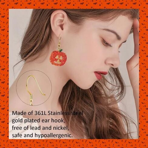 Halloween Creative Earrings for Women & Girl 14K Gold Plated Luxury Full of Diamond Earrings Personality Fun Party Earrings in Saudi Arabia