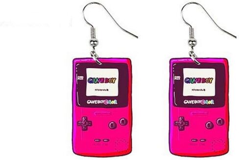 70s 80s Hot Pink Acrylic Mobile Phone Radio Games Console Skating Shoes Dangle Drop Earrings for Women Teen Girls Retro Cartoon Funny Colorful Neon Resin Machine Toy Earrings for 1980s Party Halloween Jewelry Gifts in Saudi Arabia