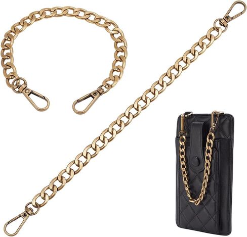 PH PandaHall 2pcs 12 inch Aluminum Chain Strap Antique Bronze Bag Purse Chain, Extender Chain Shoulder Bag Strap Replacement Handles with Metal Clasps for Women Handbag Bag Purse Making in Kuwait