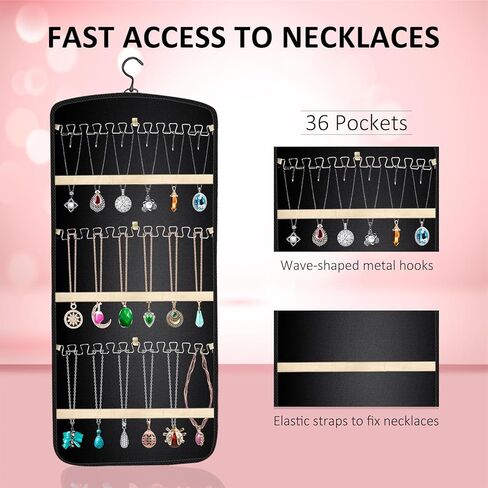 منظمات وتخزين المجوهرات المعلقة من SUSIN - منظم حلق معلق لباب الخزانة - حامل شماعة مجوهرات كبير لقلادة الخاتم in Kuwait