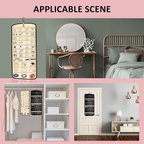 منظمات وتخزين المجوهرات المعلقة من SUSIN - منظم حلق معلق لباب الخزانة - حامل شماعة مجوهرات كبير لقلادة الخاتم in Kuwait