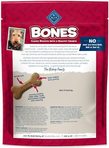 Blue Buffalo Bones Natural Crunchy Beef Flavor Medium Dog Biscuits, 16 oz. in Saudi Arabia