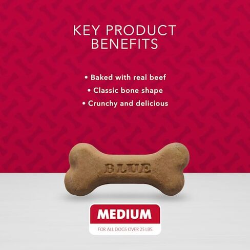 Blue Buffalo Bones Natural Crunchy Beef Flavor Medium Dog Biscuits, 16 oz. in Saudi Arabia