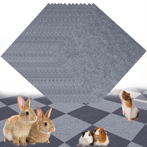 12 Pcs Reusable Guinea Pig Cage Liners Washable Guinea Pigs Playpen Mats 12'' x 12'' Bunny Training Pads Soft Small Animals Bedding Pads for Ferret Hamster Rabbit Rat Darkgray in Saudi Arabia