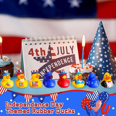 Sratte 36 Pcs 4th of July Rubber Ducks, Mini Independence Day Rubber Ducks Bulk Patriotic Bath Duckies Toys for Shower Bath Party Gifts Class Rewards Prizes Goodie Bags Stuffers in Saudi Arabia
