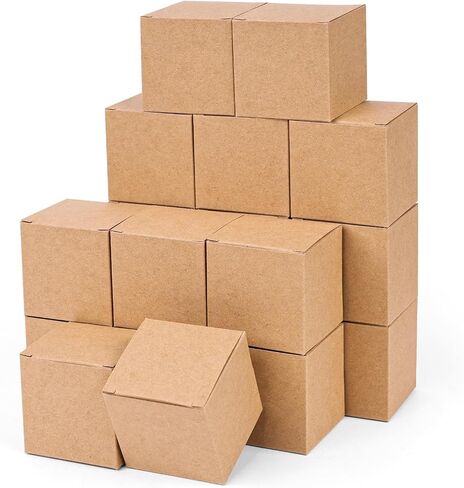 JOHOUSE 50PCS Tiny Favor Boxes, 2 x 2 x 2 Inch Brown Candy Treat Boxes Mini Gift Boxes for Birthday Party Wedding in Saudi Arabia