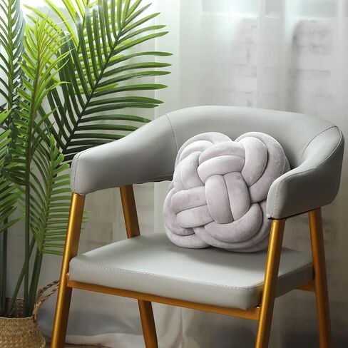 Unittype 2 Pcs 12 Inch Flower Knot Pillow Ball Creative Knotted Throw Pillows Decorative Sofa Lumbar Pillow Floor Pillow Cushion for Home Sofa Car Office Decor Household Christmas Decoration (Gray) in Saudi Arabia