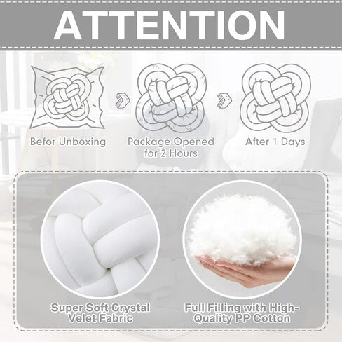 Unittype 2 Pcs 12 Inch Flower Knot Pillow Ball Creative Knotted Throw Pillows Decorative Sofa Lumbar Pillow Floor Pillow Cushion for Home Sofa Car Office Decor Household Christmas Decoration (Gray) in Saudi Arabia