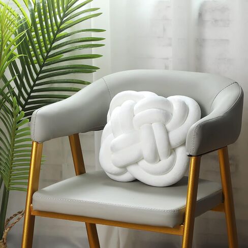 Unittype 2 Pcs 12 Inch Flower Knot Pillow Ball Creative Knotted Throw Pillows Decorative Sofa Lumbar Pillow Floor Pillow Cushion for Home Sofa Car Office Decor Household Christmas Decoration (Gray) in Saudi Arabia
