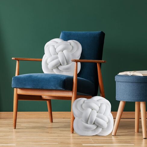 Unittype 2 Pcs 12 Inch Flower Knot Pillow Ball Creative Knotted Throw Pillows Decorative Sofa Lumbar Pillow Floor Pillow Cushion for Home Sofa Car Office Decor Household Christmas Decoration (Gray) in Saudi Arabia