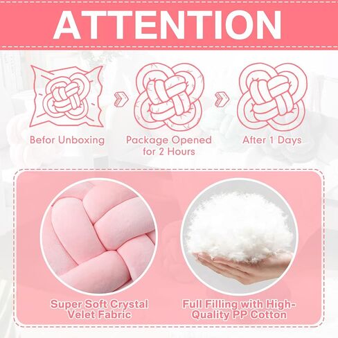 Unittype 2 Pcs 12 Inch Flower Knot Pillow Ball Creative Knotted Throw Pillows Decorative Sofa Lumbar Pillow Floor Pillow Cushion for Home Sofa Car Office Decor Household Christmas Decoration (Gray) in Saudi Arabia