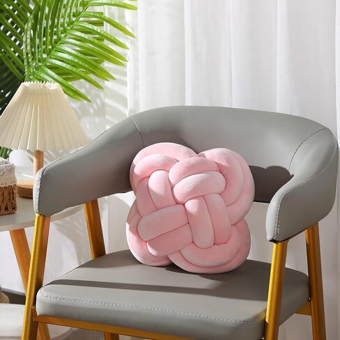 Unittype 2 Pcs 12 Inch Flower Knot Pillow Ball Creative Knotted Throw Pillows Decorative Sofa Lumbar Pillow Floor Pillow Cushion for Home Sofa Car Office Decor Household Christmas Decoration (Gray) in Saudi Arabia