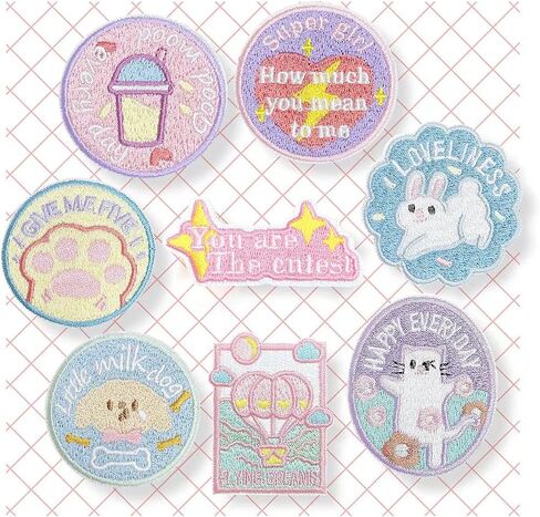 4 PCS Embroidered Patches Fashionable Patterns Patch, Self-Adhesive Stitching Ironing DIY Accessories Suitable for Various Clothing Such as Clothes, Hats, Dresses, Bags, Jeans, etc Cat Patch in Saudi Arabia