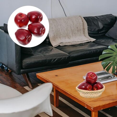 Artificial Red Apples 4pcs Fruit Lifelike Apples Faux Foam Apples for Photo Props Floral ArrangementsHome Kitchen Table Basket Decoration in Saudi Arabia
