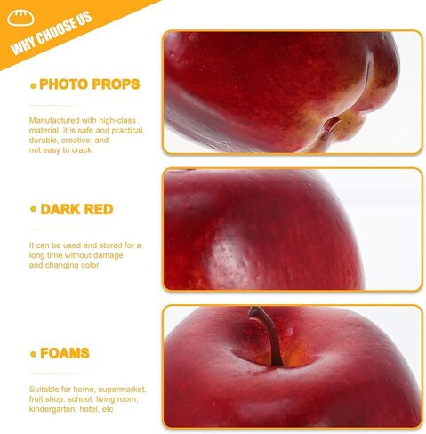 Artificial Red Apples 4pcs Fruit Lifelike Apples Faux Foam Apples for Photo Props Floral ArrangementsHome Kitchen Table Basket Decoration in Saudi Arabia