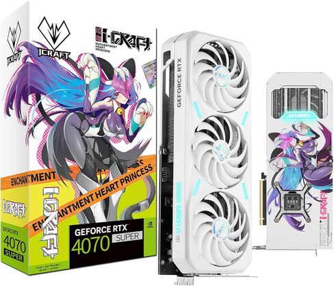 بطاقة رسومات الفيديو maxsun Geforce RTX 4070 Super iCraft Limited Edition OC 12GB GDDR6X وحدة معالجة الرسومات لألعاب الكمبيوتر PC HDMI2.1 DLSS 3.5 PCIE 4.0 X16 RGB in Kuwait